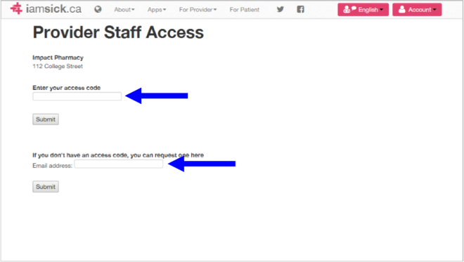 Provider staff access form